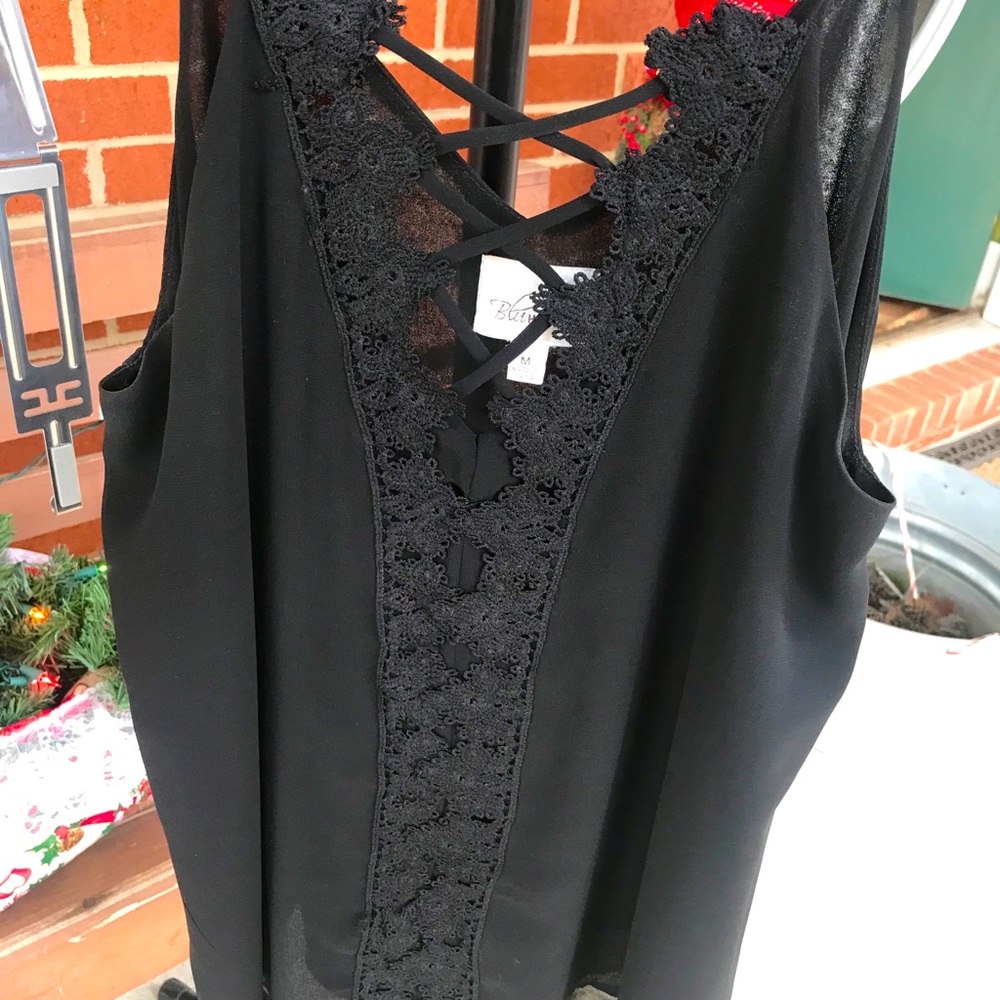 Lacy Black Tank
